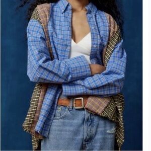 BDG Blue Plaid Button Down Shirt